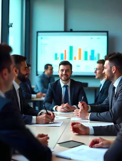 Financial leaders at an international banking conference