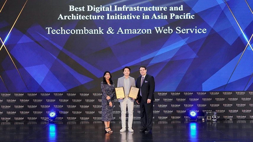 Best Digital Infrastructure and Architecture Initiative goes to Vietnam Technological and Commercial Joint Stock Bank (Techcombank) and Amazon Web Service (AWS)